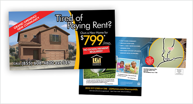 LGI Homes Mailer & Ad Designs