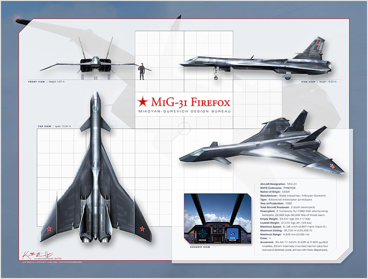 MiG-31 Firefox Technical Illustration