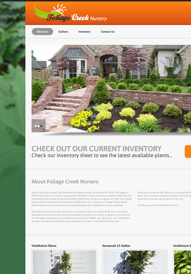 Foliage Creek Nursery Website