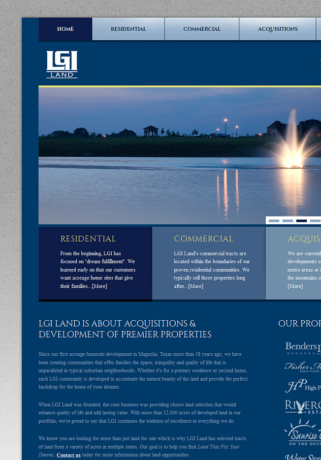 LGI Land Website