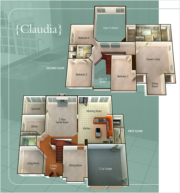 3D Floor Plan Illustration