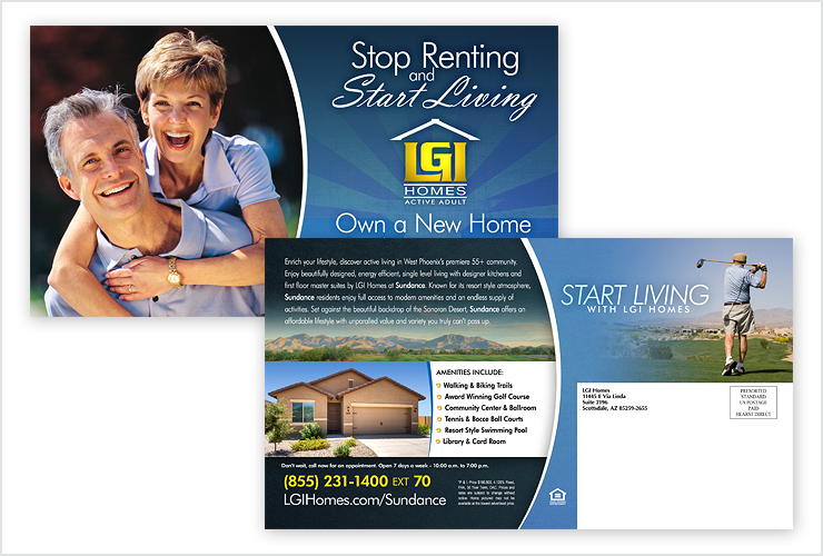 LGI Homes Mailer Designs