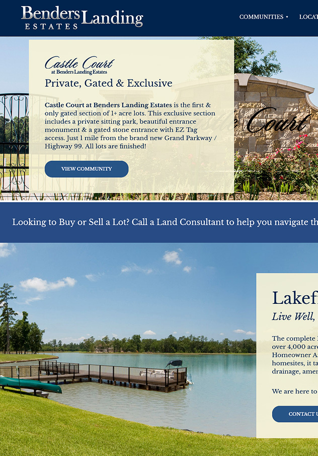 Benders Landing Estates Website