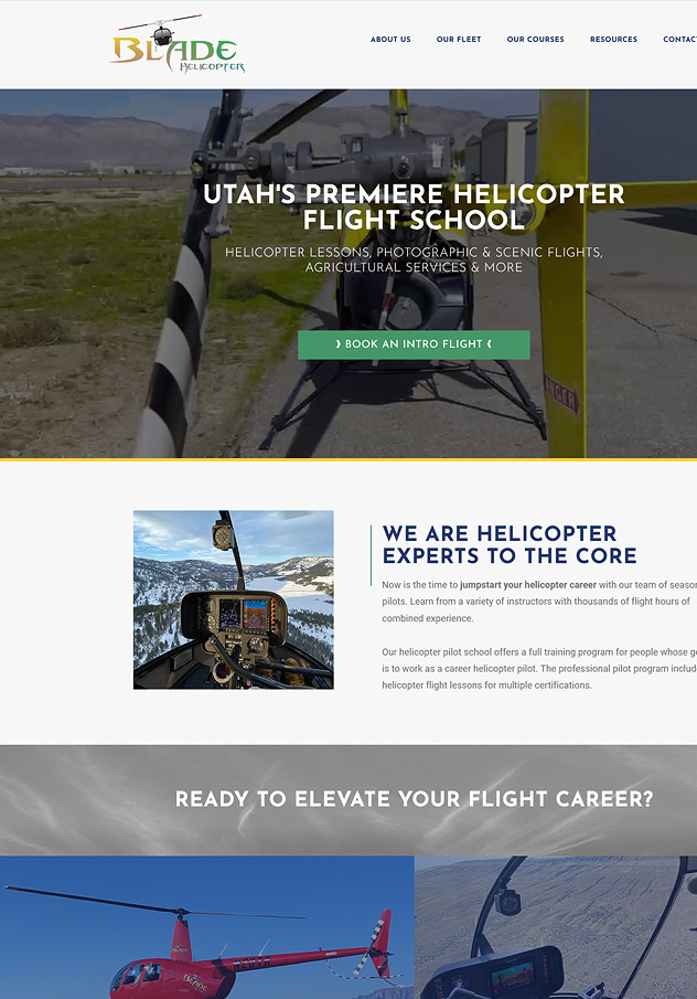 Blade Helicopter Flight School Website