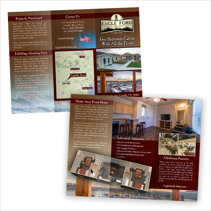 Eagle Ford Cabins Brochure Design