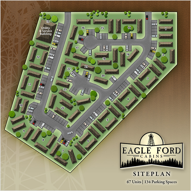 Eagle Ford Cabins Site Plan Design