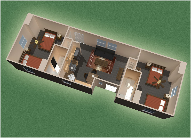 Eagle Ford Cabins Illustration