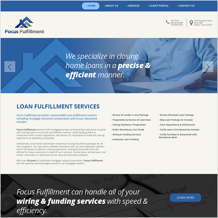 Focus Fulfillment Website Design