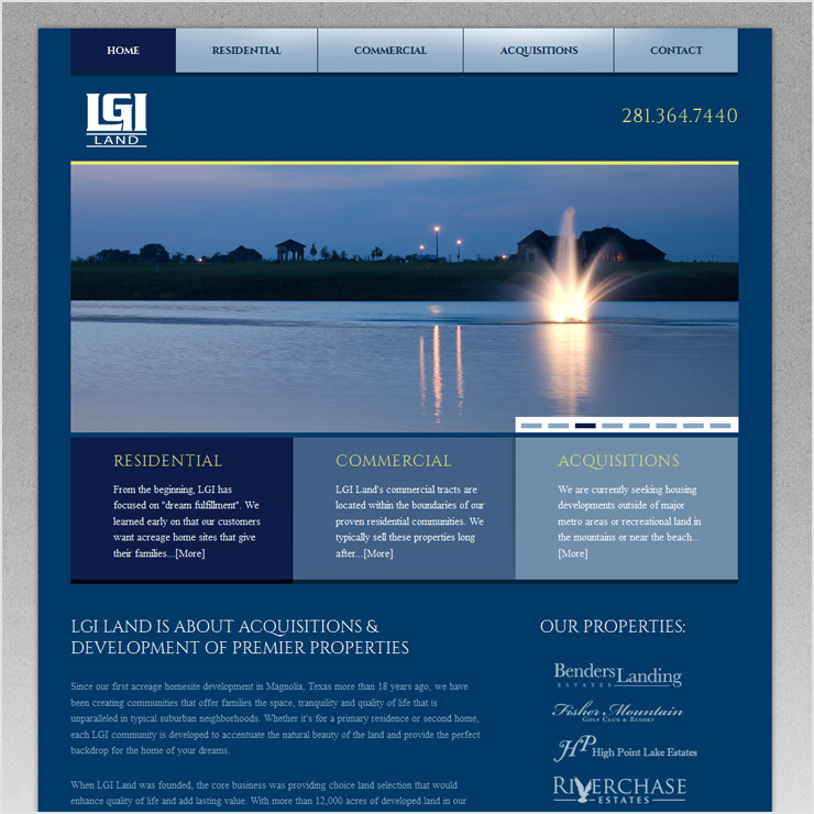 LGI Land Website Design