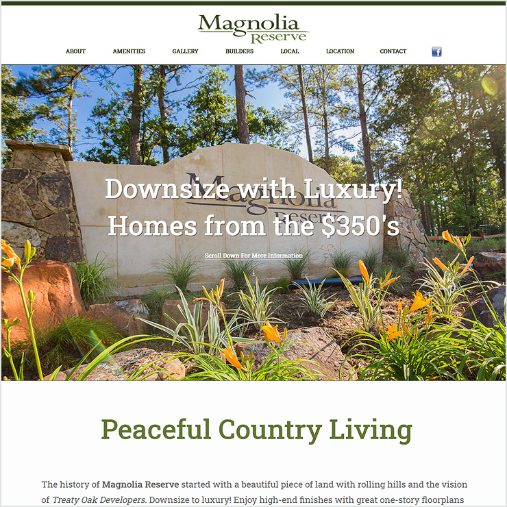 Magnolia Reserve Website Design