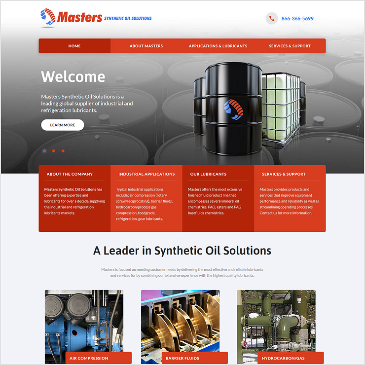 Masters Synthetic Oil Solutions Website Design