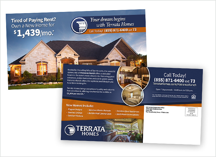 Terrata Homes Mailer Designs